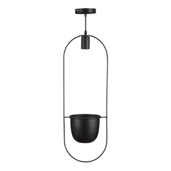 Brett hanglamp pot zwart 60W-E27 - l21xb15xh60cm