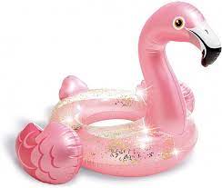 Zwemband Flamingo transp. glitter