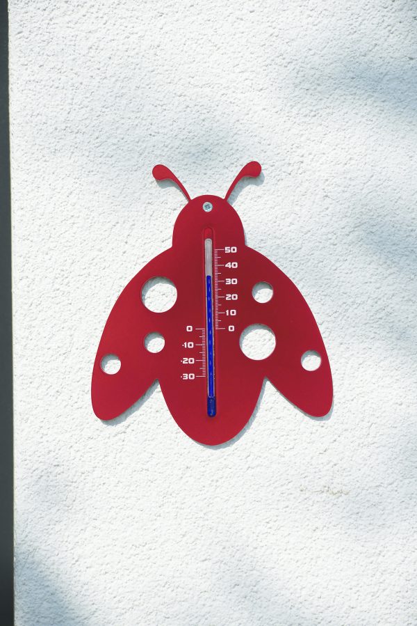 Muurthermometer Lieveheersbeestje rood