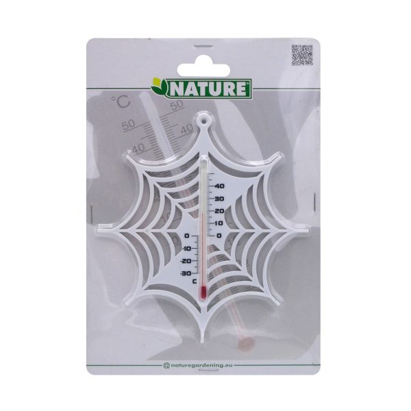 Muurthermometer Spinnenweb wit