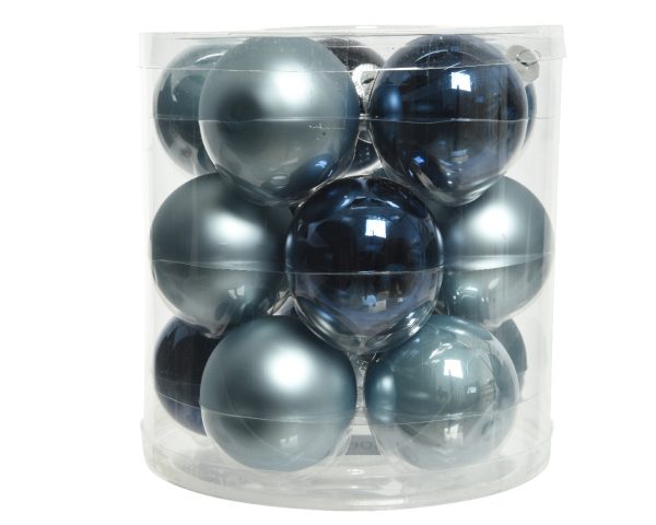 Kerstballen type glas blauw