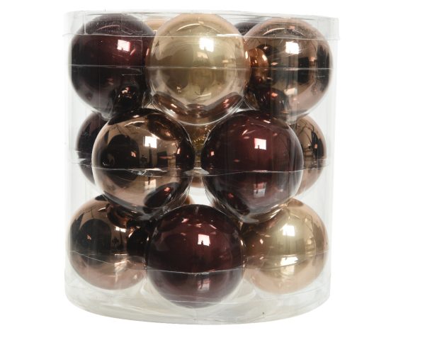 Kerstballen type glas bruin