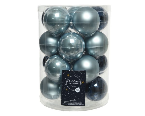 Kerstballen type glas matt blauw